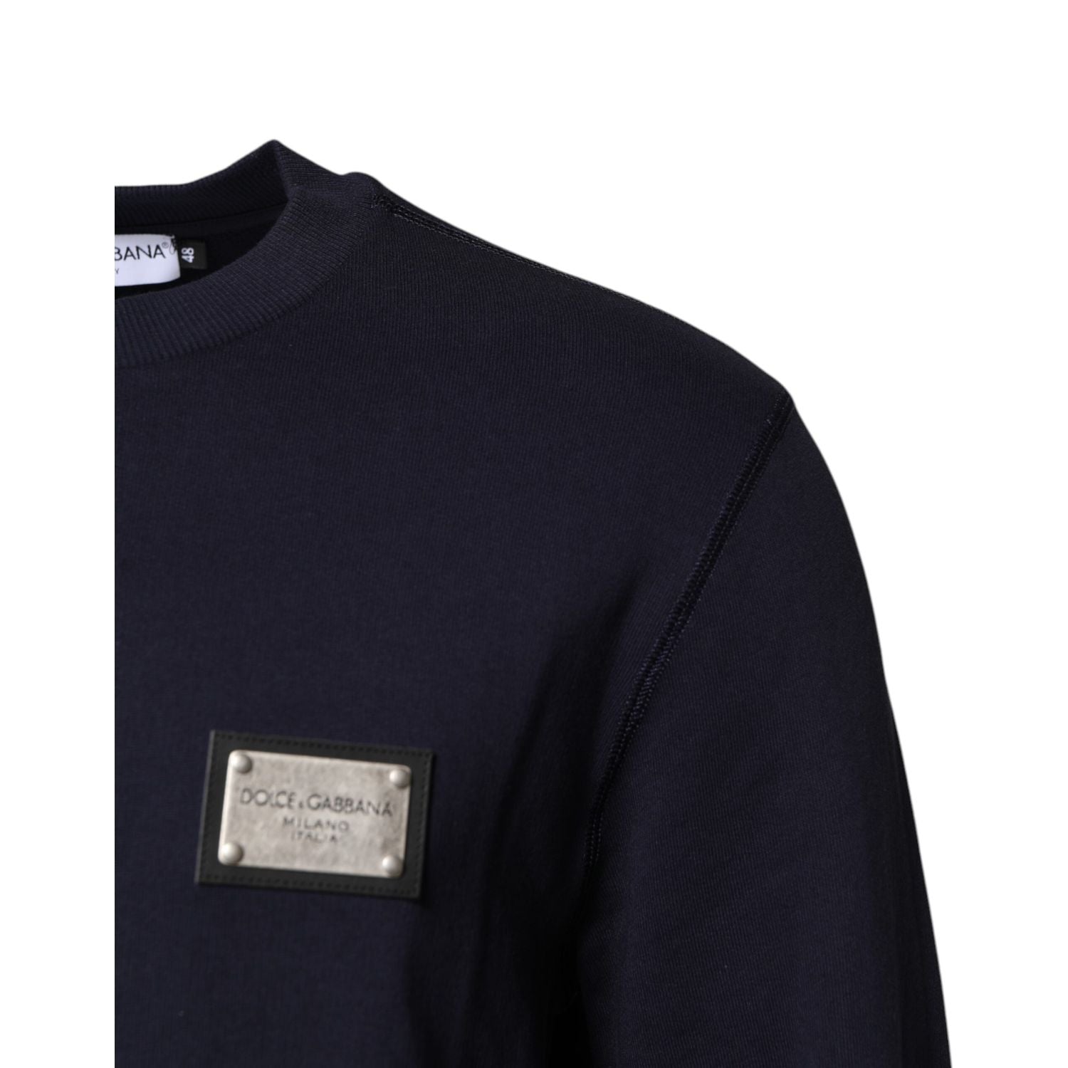 Dolce & Gabbana Dark Blue Logo Crew Neck Pullover Sweater