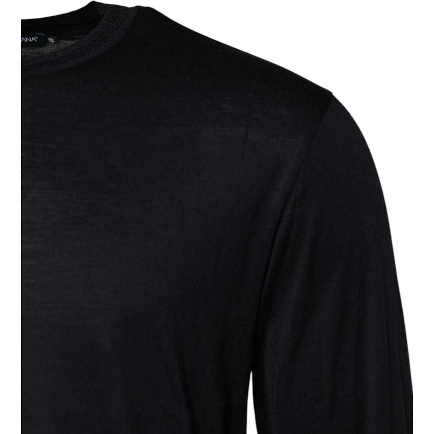 Dolce & Gabbana Dark Blue Silk Crew Neck Men Pullover Sweater TSH90600-44