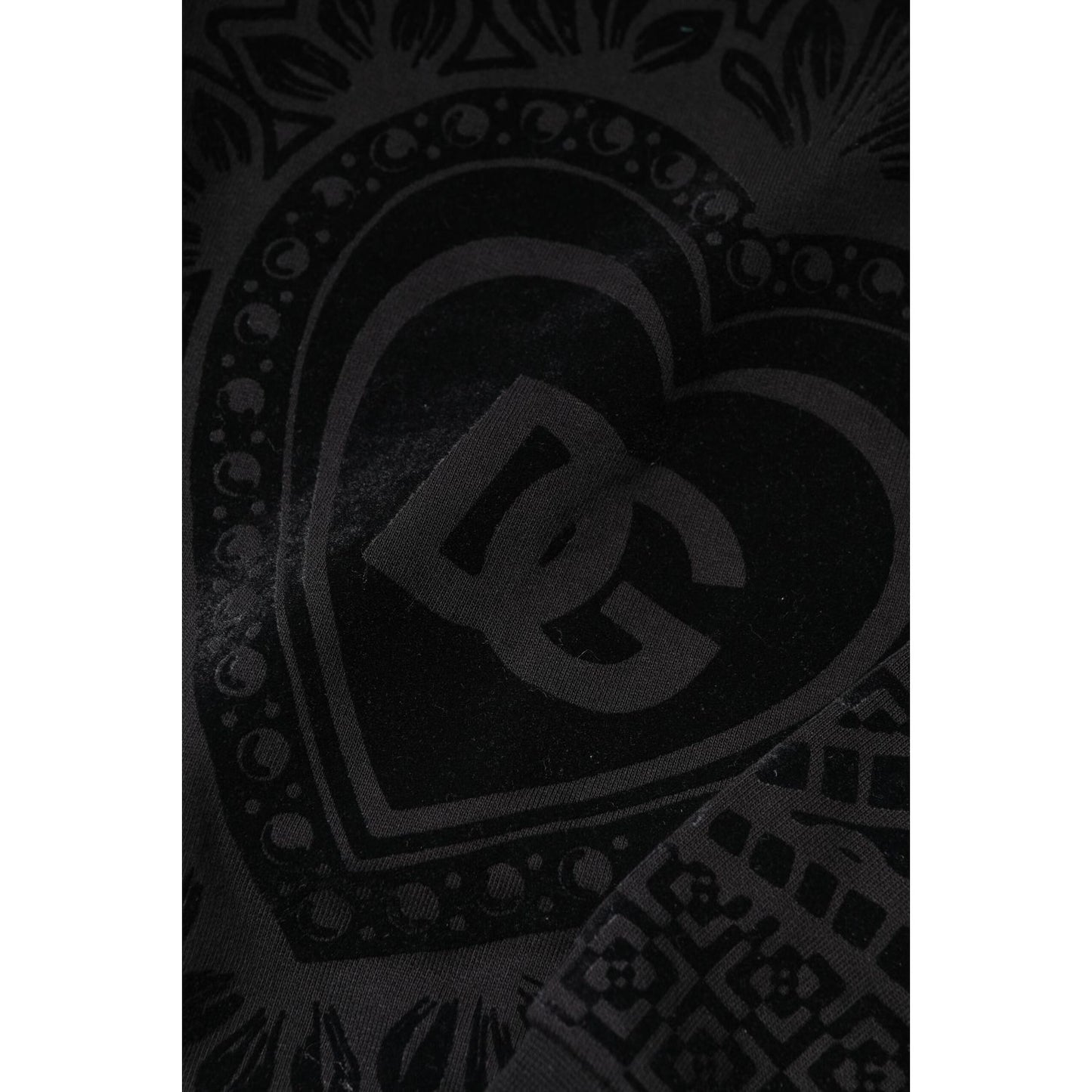 Dolce & Gabbana Black Printed Crew Neck Sweatshirt Sweater