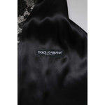 Dolce & Gabbana Black Gray Brocade Formal Men Waistcoat Vest TSH90466-48