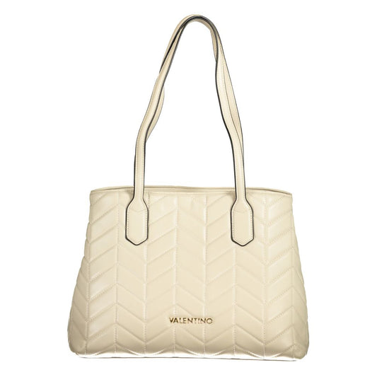 Mario Valentino Beige Polyethylene Women Handbag with chic design and elegant shoulder handles