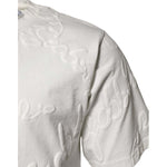 Dolce & Gabbana White Cotton Logo Embossed Crew Neck T-shirt TSH90502-48