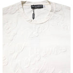 Dolce & Gabbana White Cotton Logo Embossed Crew Neck T-shirt TSH90503-44