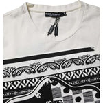 Dolce & Gabbana White Cotton Logo Bandana Print T-shirt TSH90613-44