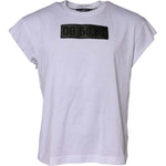 Dolce & Gabbana White Logo Embroidery Round Neck T-shirt TSH90628-48