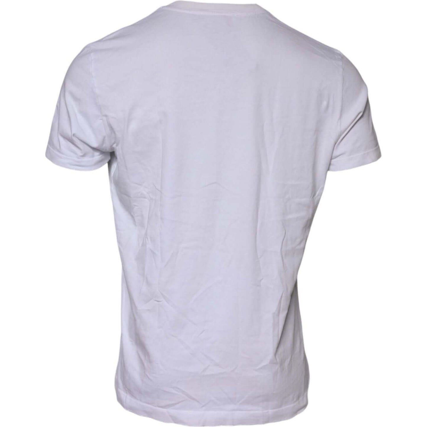 Dolce & Gabbana White Cotton Logo Patch Crew Neck T-shirt TSH90629-52