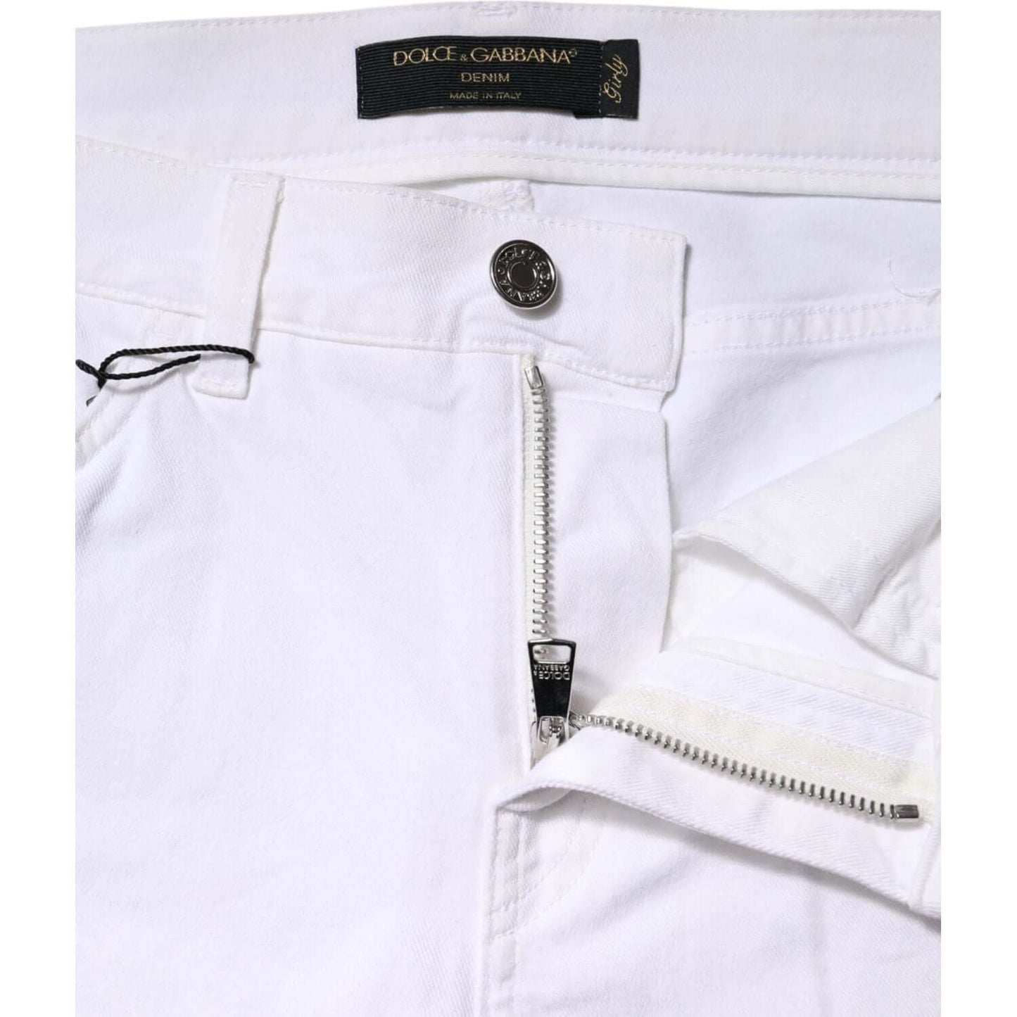 Dolce & Gabbana White Floral Sequined GIRLY Denim Jeans PAN76309-36
