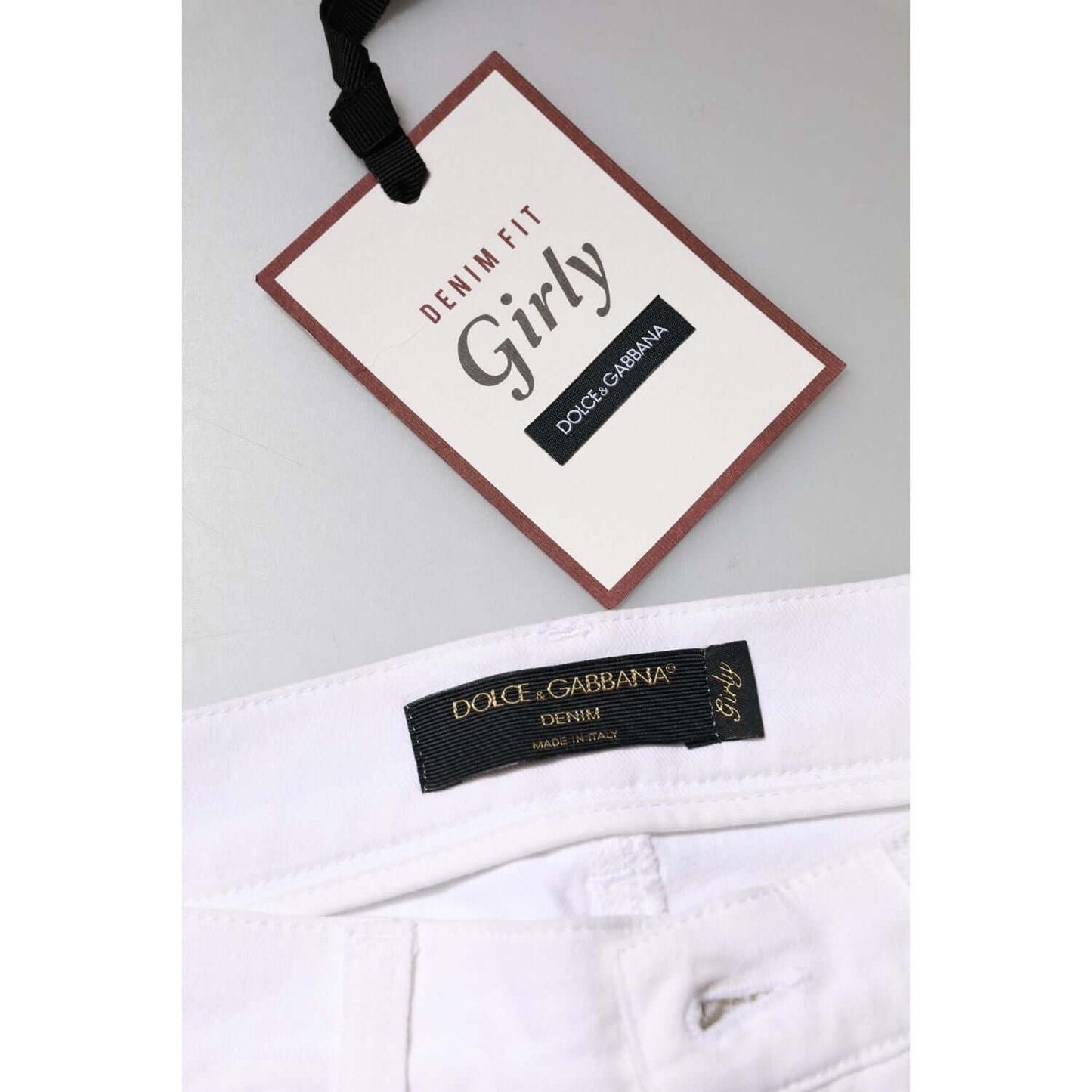 Dolce & Gabbana White Floral Sequined GIRLY Denim Jeans PAN76309-36