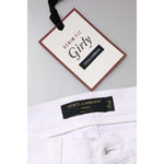 Dolce & Gabbana White Floral Sequined GIRLY Denim Jeans PAN76309-36