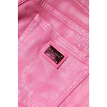 Dolce & Gabbana Pink Tattered Mid Waist Tapered Denim Jeans PAN76311-36