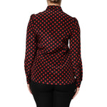 Dolce & Gabbana Black Red Polka Dot Silk Long Sleeves Top TSH87597-40