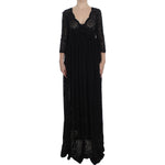 Dolce & Gabbana Black Ricamo Knitted Full Length Maxi Dress NOC10128-1