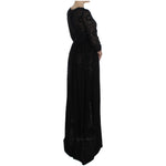Dolce & Gabbana Black Ricamo Knitted Full Length Maxi Dress NOC10128-1