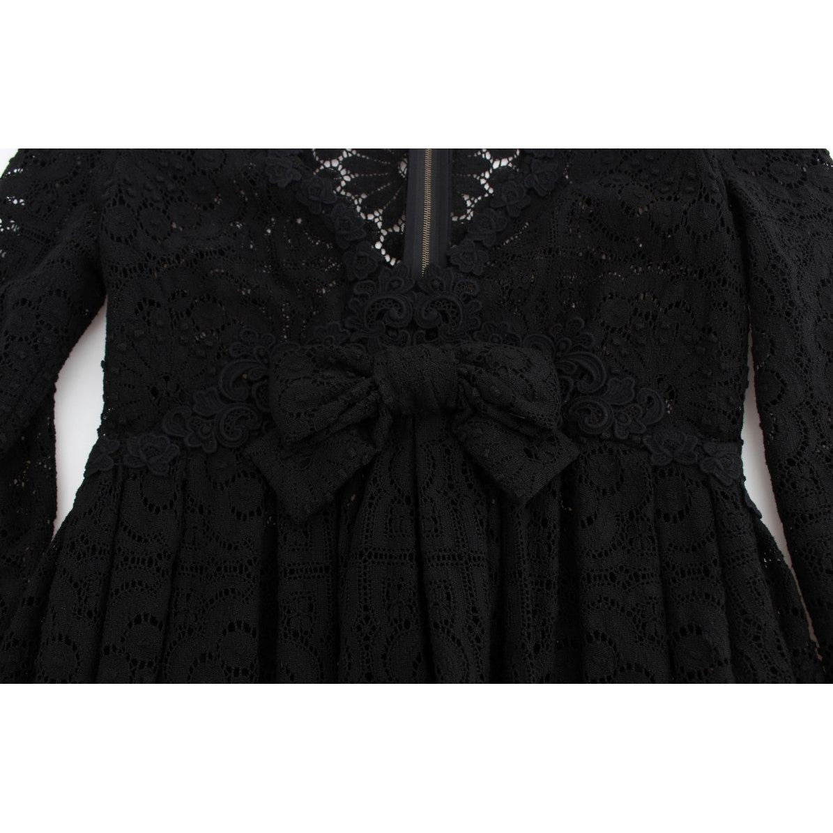 Dolce & Gabbana Black Ricamo Knitted Full Length Maxi Dress NOC10128-1