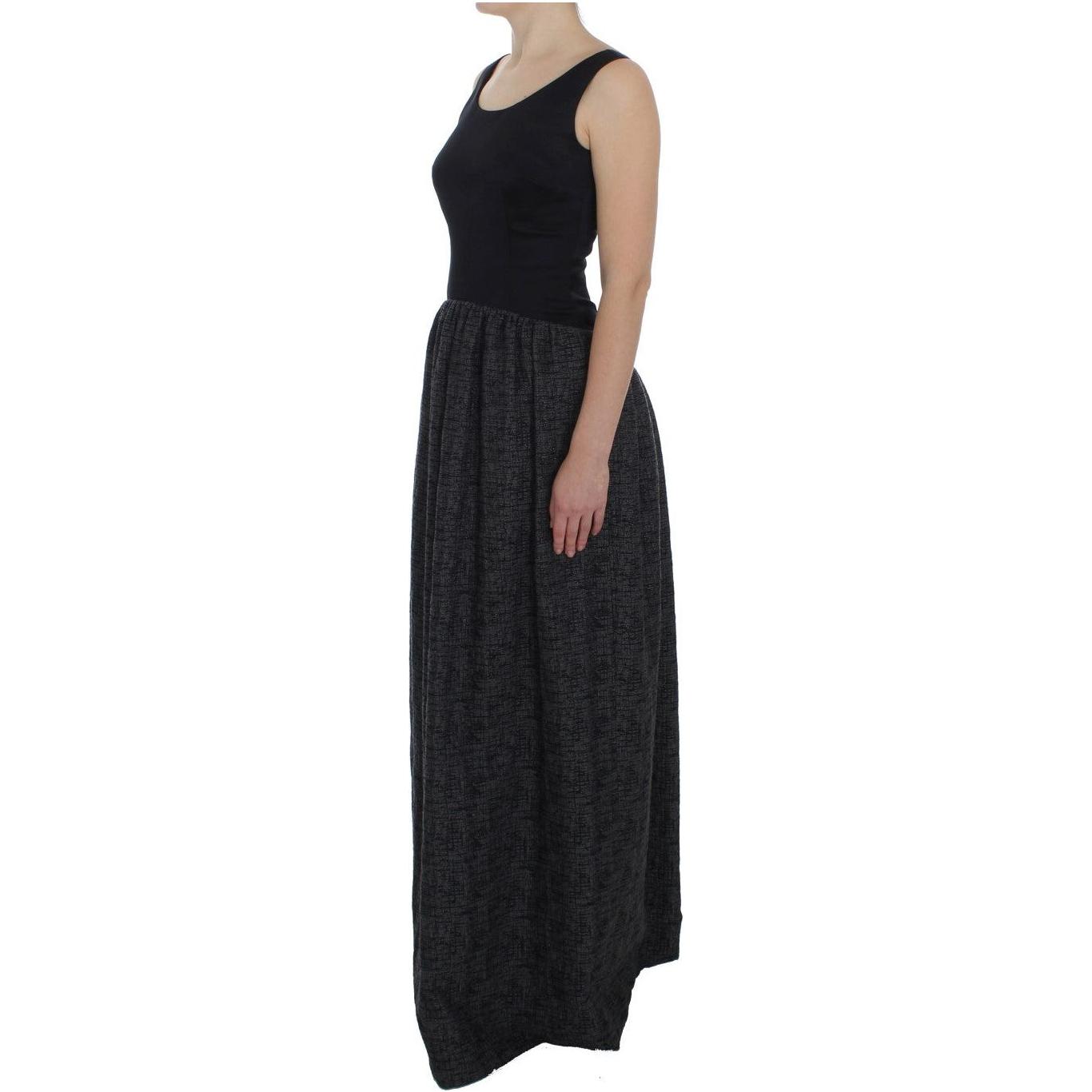 Dolce & Gabbana Black Gray Sheath Gown Full Length Dress NOC10139-1