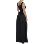 Dolce & Gabbana Black Gray Sheath Gown Full Length Dress NOC10139-1