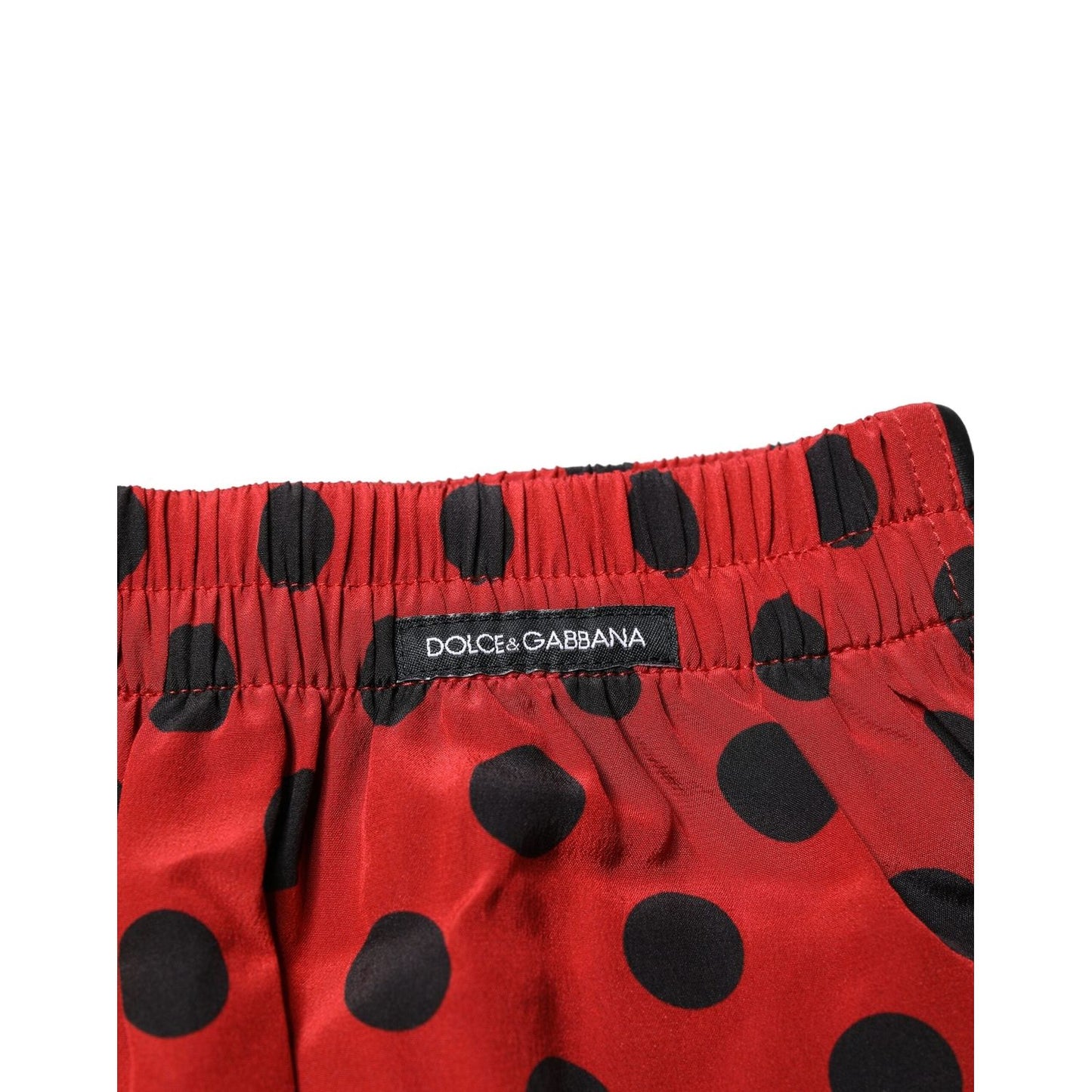 Dolce & Gabbana Red Silk Polka Dot Boxer Shorts Underwear BIK1296-3