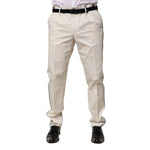 Dolce & Gabbana White Cotton Dress Slim Formal Pants PAN76459-52