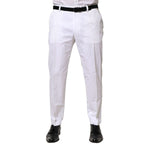 Dolce & Gabbana White Cotton Dress Slim Formal Pants PAN76477-52