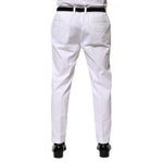 Dolce & Gabbana White Cotton Dress Slim Formal Pants PAN76477-52