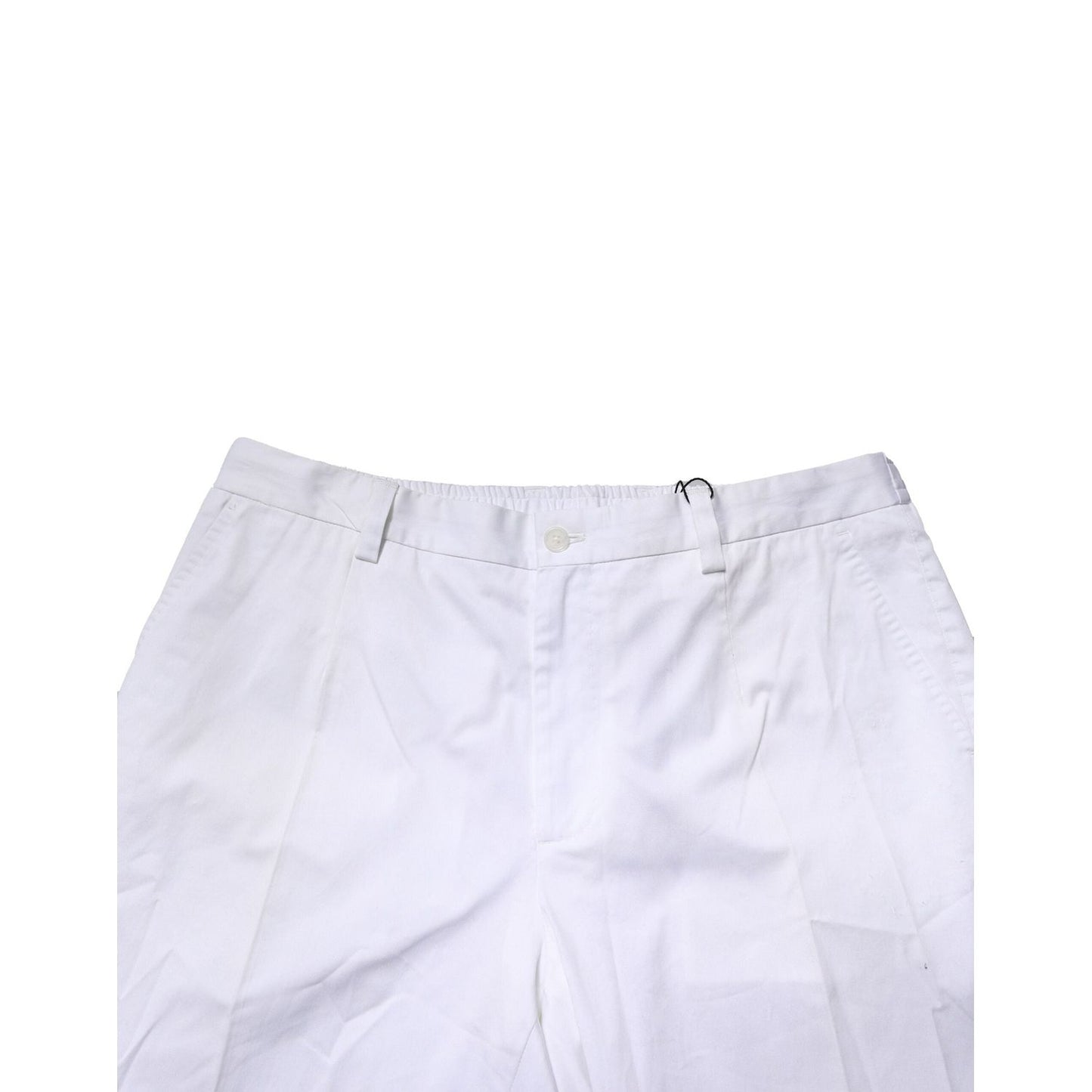 Dolce & Gabbana White Cotton Dress Slim Formal Pants PAN76477-52