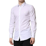 Dolce & Gabbana White GOLD Crown Cotton Dress Formal Shirt TSH90653-39