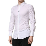 Dolce & Gabbana White GOLD Cotton Men Dress Formal Shirt TSH90686-38