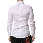 Dolce & Gabbana White GOLD Cotton Men Dress Formal Shirt TSH90686-38