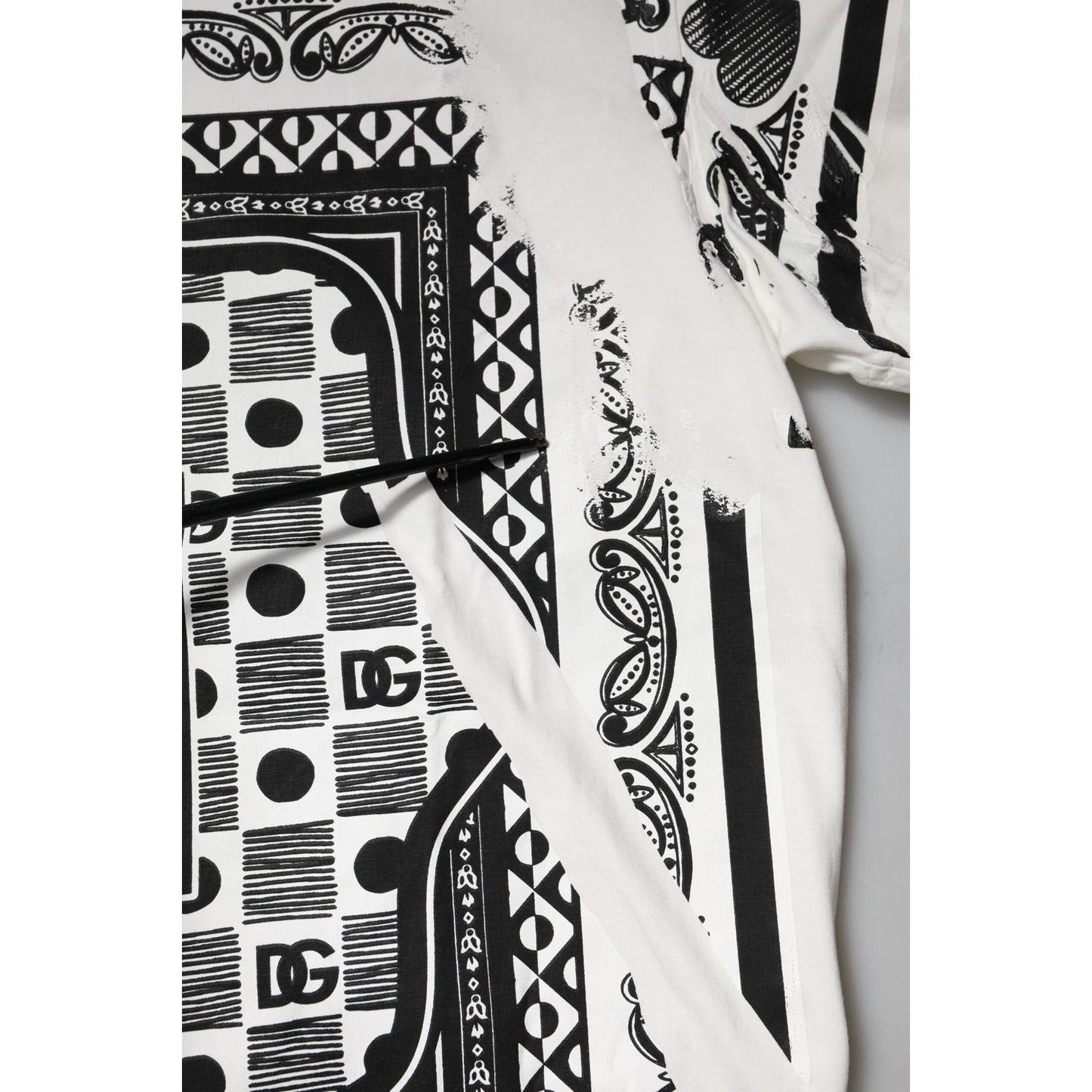 Dolce & Gabbana White Bandana Cotton Men Crew Neck T-shirt TSH90574-56