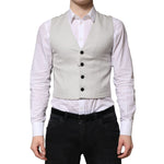 Dolce & Gabbana Gray Wool Dress Formal Men Waistcoat Vest TSH90456-48
