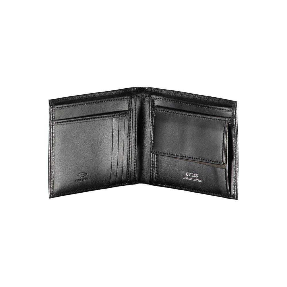 Guess Jeans Chic Black Leather Dual-Compartment Wallet GU-23464
