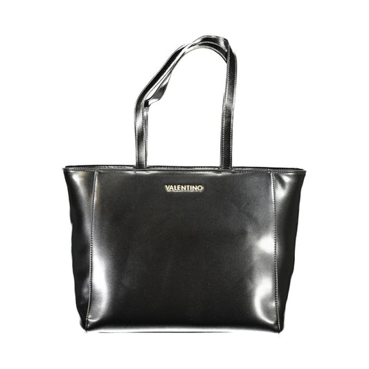 Alt Tag: Mario Valentino Black Polyethylene Women Handbag with dual handles and sleek design