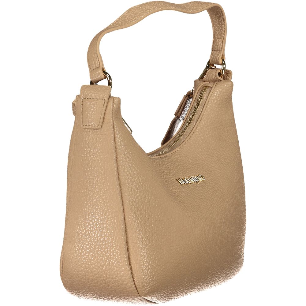 Mario Valentino Beige Polyethylene Handbag with handle, adjustable strap, zip closure, logo, and two internal pockets
