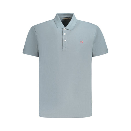 Napapijri Brown Cotton Men Polo Shirt with short sleeves, 3-button placket, and Napapijri logo embroidery, perfect for a fashionable wardrobe.