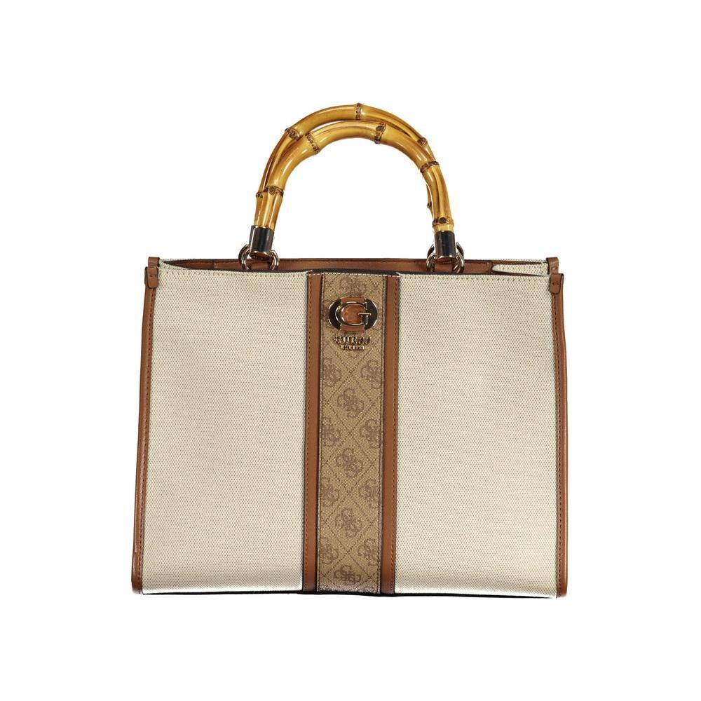 Guess Jeans Beige Cotton Handbag GU-31242