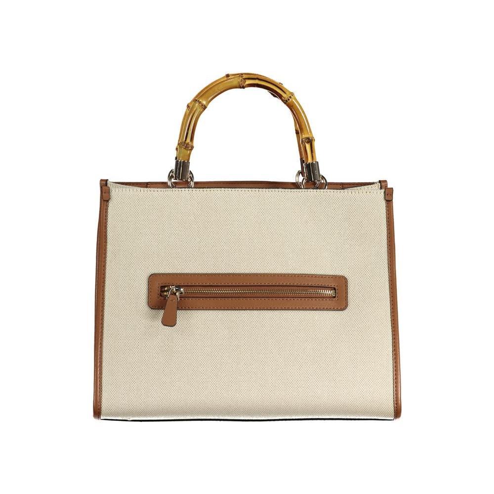 Guess Jeans Beige Cotton Handbag GU-31242