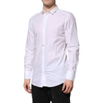 Dolce & Gabbana White Cotton GOLD Long Sleeves Formal Shirt TSH906843-38
