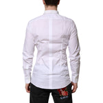 Dolce & Gabbana White Cotton GOLD Long Sleeves Formal Shirt TSH906843-38