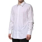 Dolce & Gabbana White Cotton GOLD Long Sleeves Formal Shirt TSH906846-40