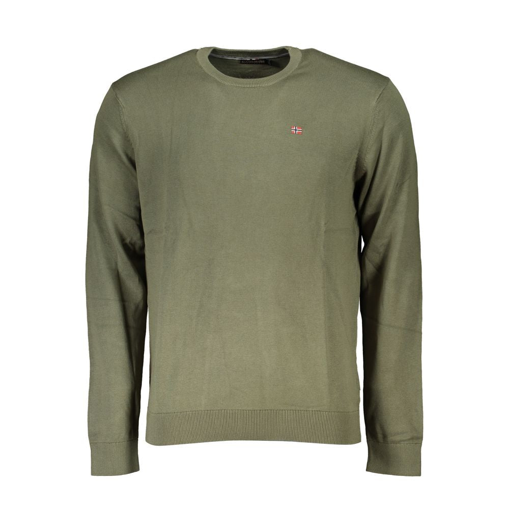 Napapijri Green Cotton Men Sweater NA-25266-S