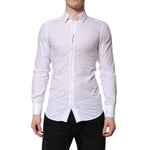 Dolce & Gabbana White GOLD Long Sleeves Dress Men Formal Shirt TSH906877-38