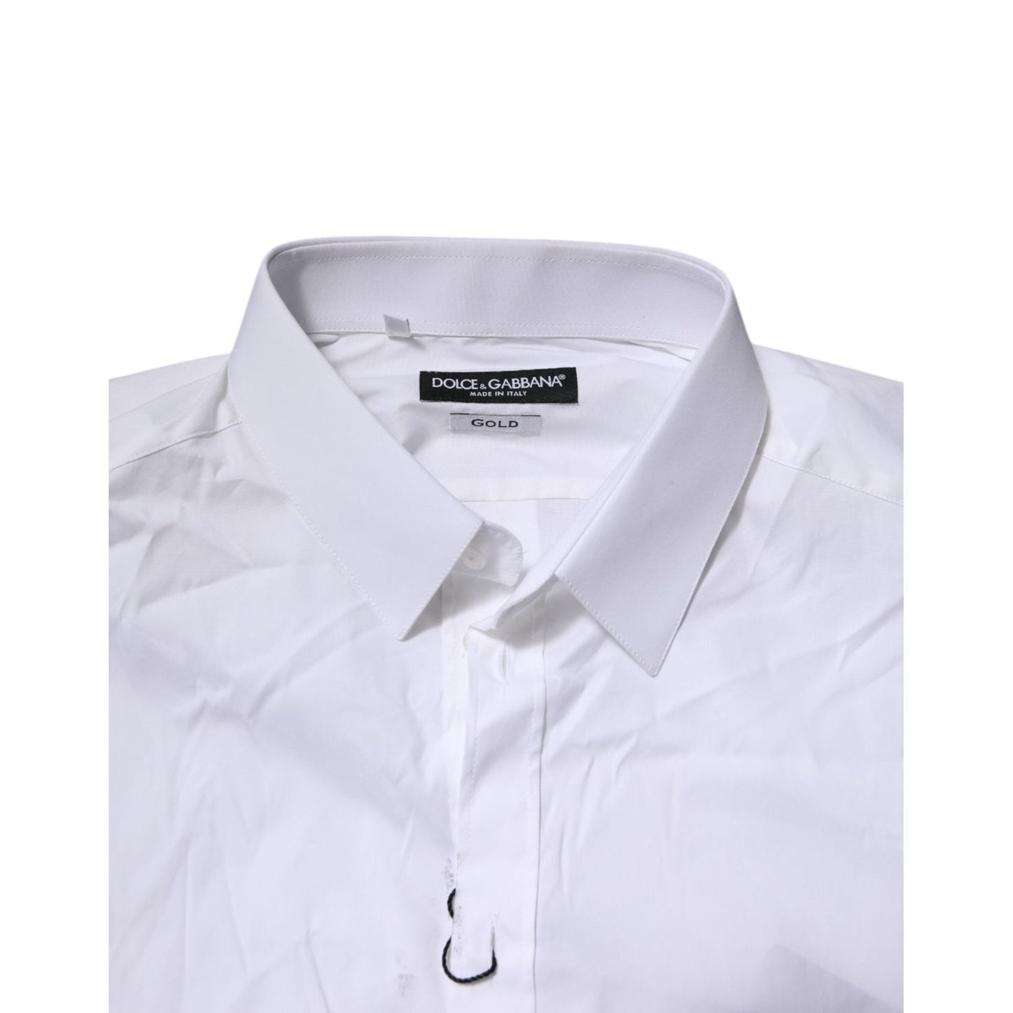 Dolce & Gabbana White GOLD Cotton Men Dress Formal Shirt TSH906898-40