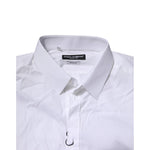 Dolce & Gabbana White GOLD Cotton Men Dress Formal Shirt TSH906898-40