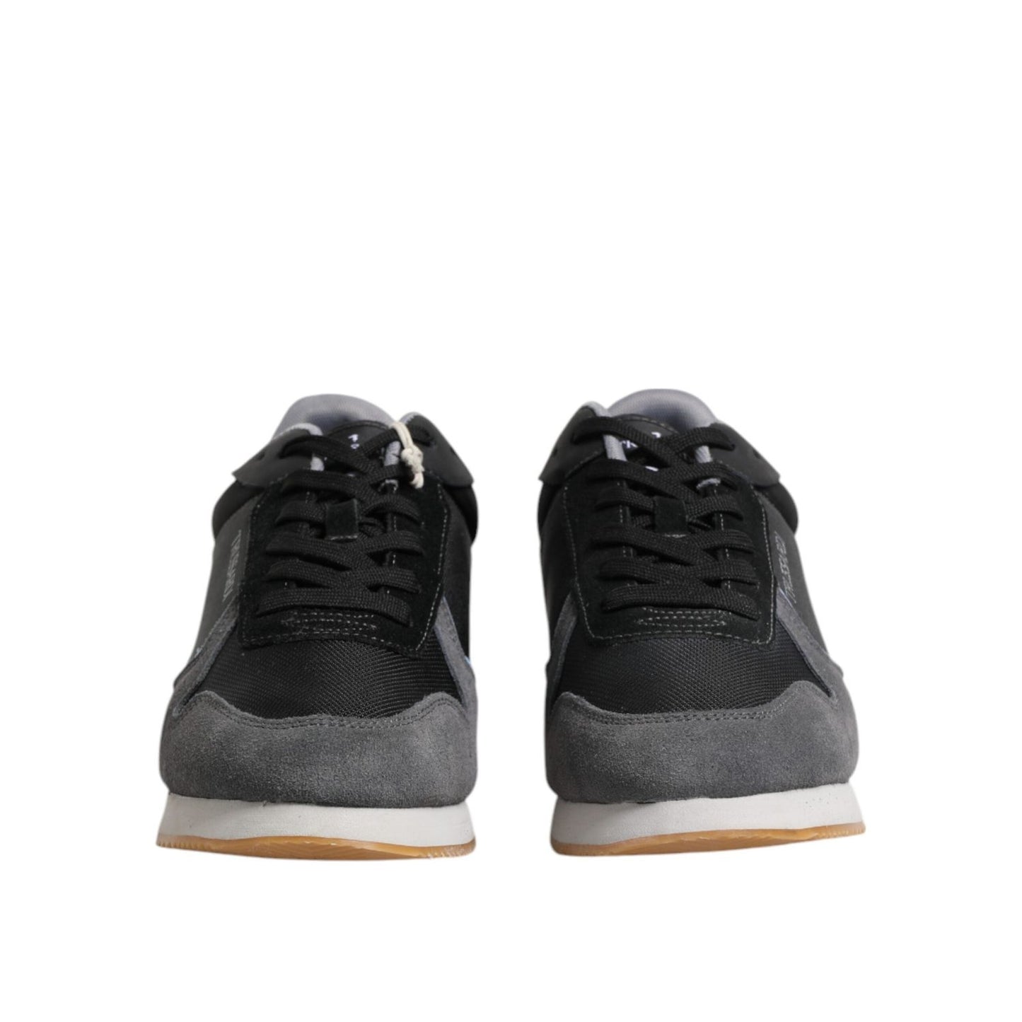 Trussardi Black Gray Lace Up Low Top Casual Sneakers Shoes MV7276-45