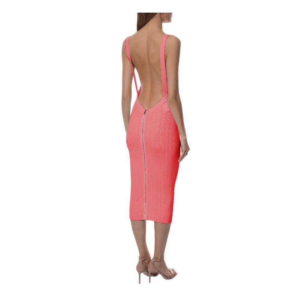 Balmain Pink Viscose Dress BA-15518-IT40|S