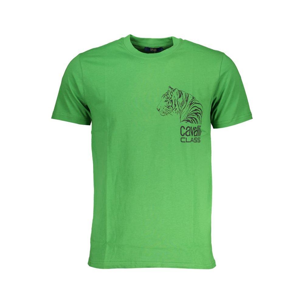 Cavalli Class Green Cotton T-Shirt CA-28488-L