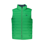 La Martina Sleek Sleeveless Green Jacket with Embroidery LA-27014-L