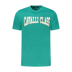 Cavalli Class Green Cotton T-Shirt CA-38696-M
