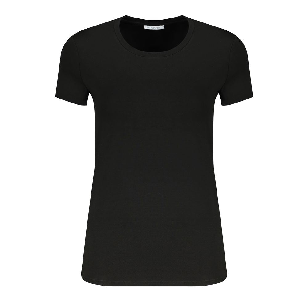 Patrizia Pepe Black Elastane Tops & T-Shirt PA-29160-XS