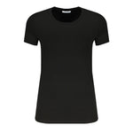 Patrizia Pepe Black Elastane Tops & T-Shirt PA-29160-XS